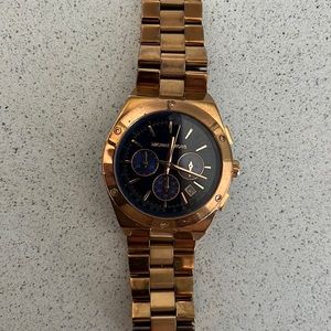 Michael Kors, ladies watch, rose gold, navy face